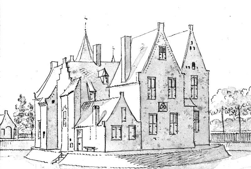 Afbeelding archief stichtingerfgoedede.nl - tekening_kernhem_de_haen_1731.jpg